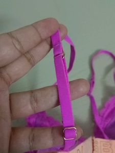 Magenta Net Bra