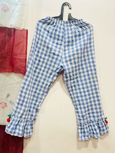 Gingham Frill Trendy Pant