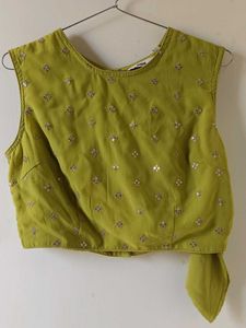 MAX Embroidered Green Blouse