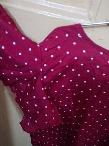 A Marron Jumpsuit in Polka Print
