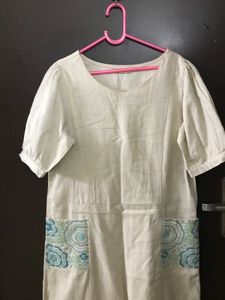 Beige in Colour Dress Size M