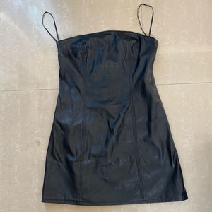 Black Leather Jacket BodyCon Mini Dress