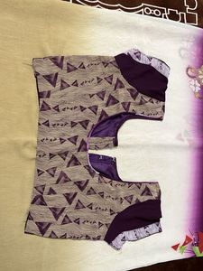 purple colour saree with blouse