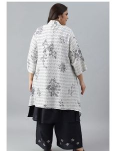 Elegant White Printed Shrug