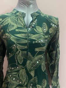 Green Floral Cord Set