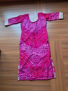52) Pink Ethnic Bandhani GotaPatti Kurta Set