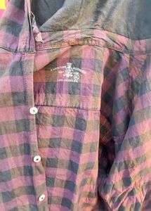 Checkered Flannel Hoodie Shirt