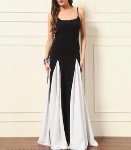 Elegant Black &amp; White Maxi Dress (ALL SIZE AVAILB)