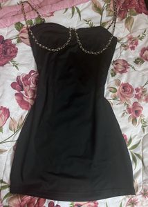 Newme Little Black Dress with Chain Detail