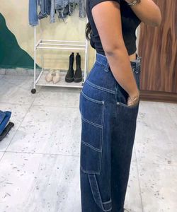 High Waist Wide Leg Denim Jeans