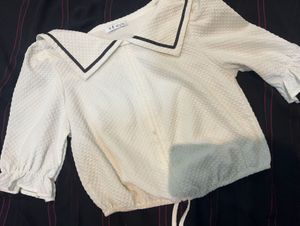 White Peter Pan Collar Top