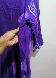 Custom Made Purple Cotton Anarkali Dress