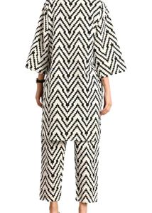 Black And White Kurta Set