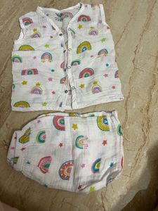 Muslin Rainbow Baby Outfit Set- 12-18 months