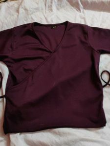 Burgundy Wrap Top