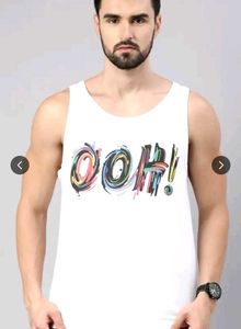 White Graphic Tank Top
