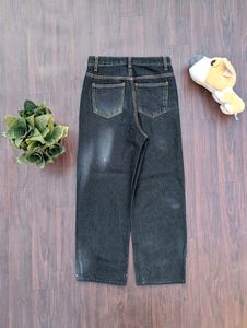 Black Wide Leg Denim Jeans