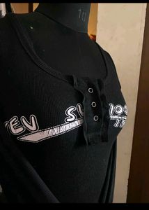 Black Long Sleeve crop top