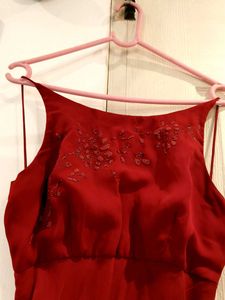 Backless Sensuous Red Maxi Dress