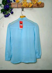SKY BLUE GEORGETTE KNOT TOP