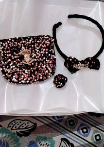 Velvet Sequence Work Gown