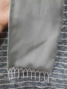 Elegant 2in1 Satin-chiffon Scarf with Fringe