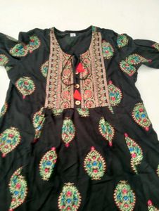 Black Paisley Embroidered Dress