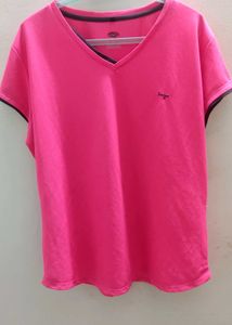Hot Pink V-Neck Tee