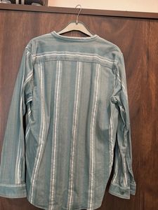 Striped Band Collar Shirt