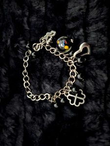 Charm Bracelet with Heart & Clover