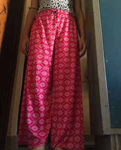 Pink Paisley Wide Leg Pants