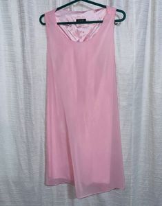 Pink Sleeveless Dress with Bow Back