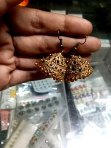 Golden Jhumka Earrings