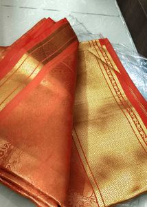 Orange Kanchipuram Silk Saree