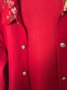 Red Floral Embroidered Jacket