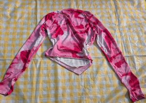 Pink Tie-Dye Long Sleeve Top