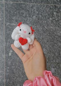 “Handmade Crochet Bunny with Heart ❤️🐇”