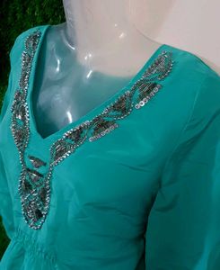 M&amp;S Emerald Embellished Top
