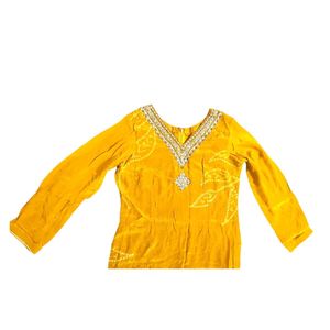 Vintage Mustard Embellished Dress