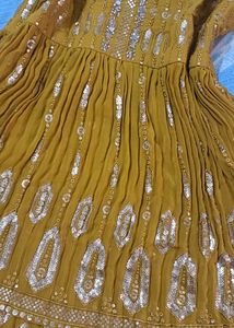 Mustard Embroidered Kurta With garara