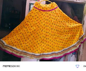 Yellow Ethnic Skirt with Embellishments