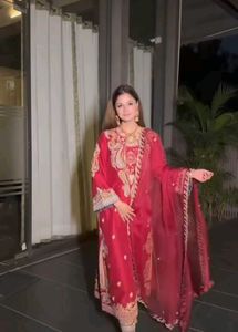Red Embroidered Suit