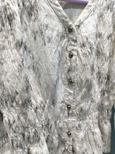 Elegant Patterned Button-Up top