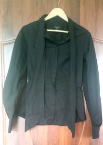 MANGO SUIT black button down slim fit Shirt
