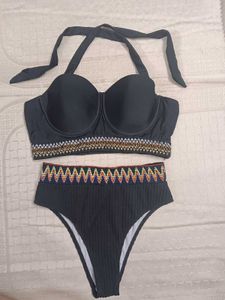 Black High-Waisted Bikini Set