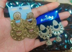 Beautiful Silver and Golden Earrings