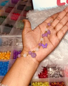Charm Beaded Bracelet 🖤💜💙