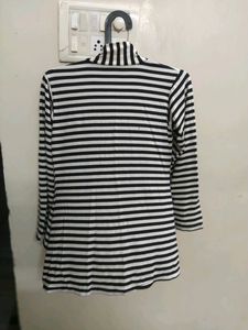 Black And White Striped Jacket Shrug