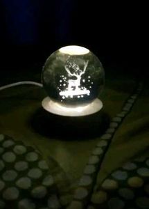 3D Galaxys Deer Crystal Ball Night Lamp,Solar Syst