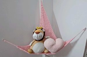 Pink Crochet Handmade Toy Hammock